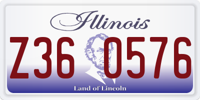 IL license plate Z360576