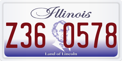 IL license plate Z360578