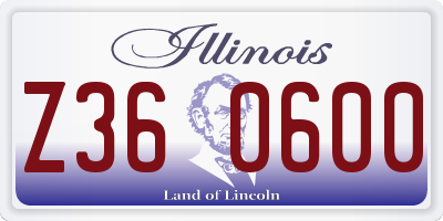 IL license plate Z360600