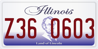 IL license plate Z360603