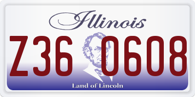 IL license plate Z360608