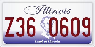 IL license plate Z360609
