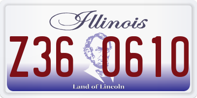 IL license plate Z360610