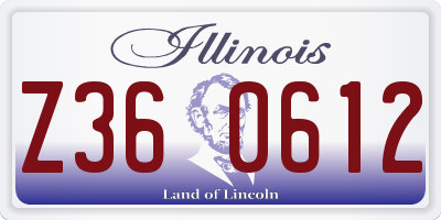 IL license plate Z360612