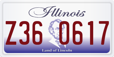 IL license plate Z360617