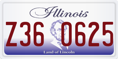 IL license plate Z360625