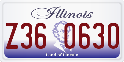 IL license plate Z360630
