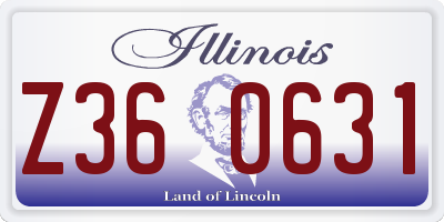 IL license plate Z360631