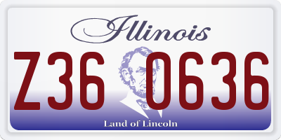 IL license plate Z360636