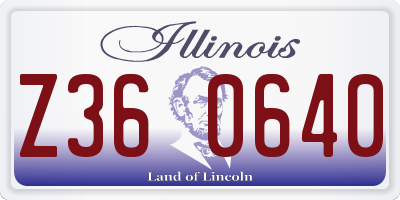 IL license plate Z360640