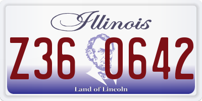 IL license plate Z360642