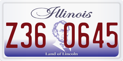 IL license plate Z360645