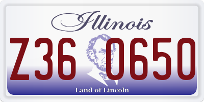IL license plate Z360650