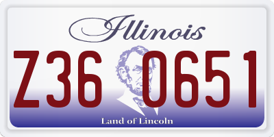 IL license plate Z360651