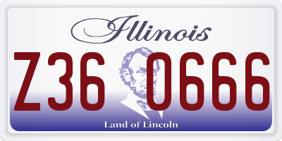 IL license plate Z360666