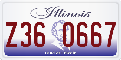 IL license plate Z360667