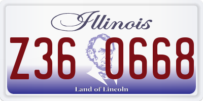 IL license plate Z360668