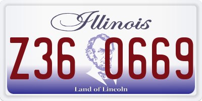 IL license plate Z360669