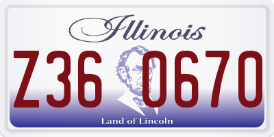 IL license plate Z360670