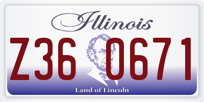 IL license plate Z360671