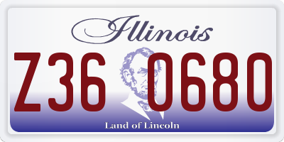 IL license plate Z360680