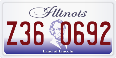 IL license plate Z360692