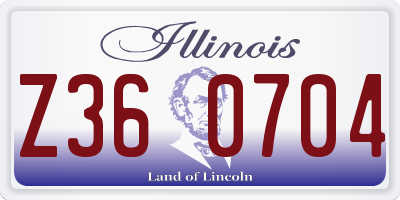 IL license plate Z360704