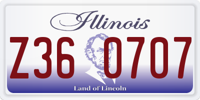 IL license plate Z360707