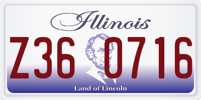 IL license plate Z360716