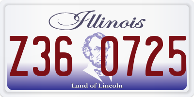 IL license plate Z360725
