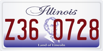 IL license plate Z360728