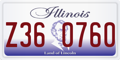 IL license plate Z360760