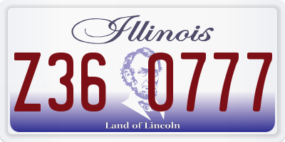 IL license plate Z360777