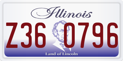 IL license plate Z360796