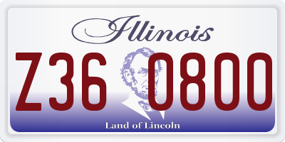 IL license plate Z360800