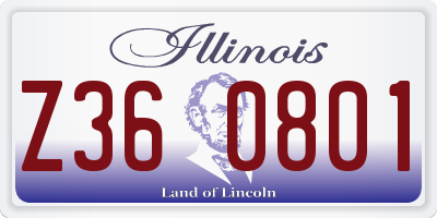 IL license plate Z360801