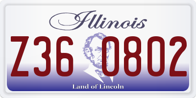 IL license plate Z360802