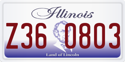 IL license plate Z360803