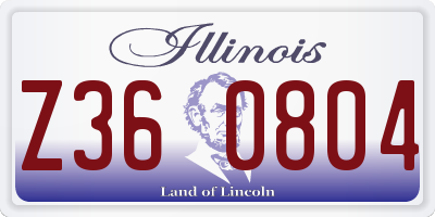 IL license plate Z360804
