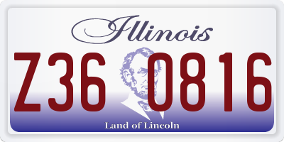 IL license plate Z360816