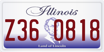 IL license plate Z360818