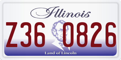 IL license plate Z360826