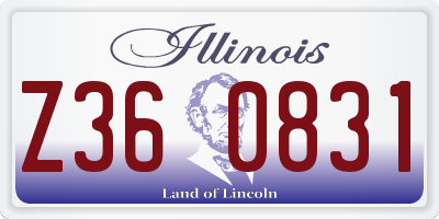 IL license plate Z360831
