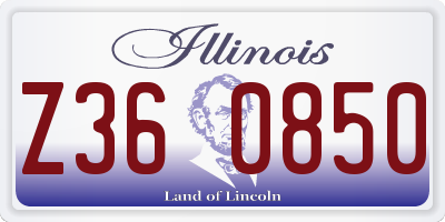 IL license plate Z360850