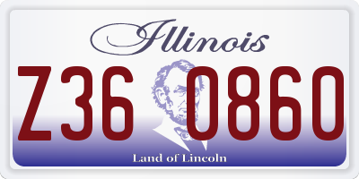 IL license plate Z360860
