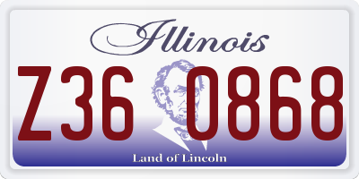 IL license plate Z360868