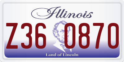 IL license plate Z360870