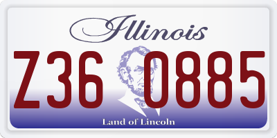 IL license plate Z360885