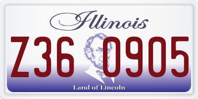 IL license plate Z360905