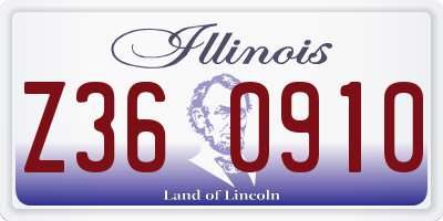 IL license plate Z360910